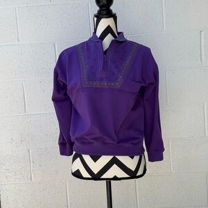 Purple vintage Embroidered Women's Sweatshirt